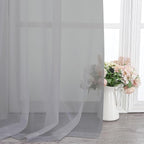 Chyhomenyc Light Grey Sheer Curtains 84 Inch Length 2 Panels, Light Filtering Soft Airy Voile Rod Pocket Sheer Window Drapes for Bedroom Living Room, Each 42Wx84L Inches