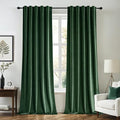MIULEE Velvet Curtains 96 inches - Luxury Christmas Blackout Curtains for Bedroom Living Room Thermal Insulated Super Soft Window Drapes Rod Pocket & Back Tab, Hunter Green, W52 x L96 inches, 2 Panels