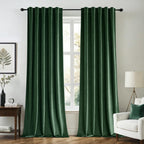 MIULEE Velvet Curtains 52x96 inches 2 Panels Hunter Green Blackout Curtains