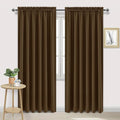 DWCN Wide Blackout Curtains for Bedroom Living Room 60 x 84 Inch Long Brown