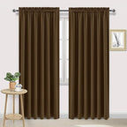 DWCN Wide Blackout Curtains for Bedroom Living Room 60 x 84 Inch Long Brown