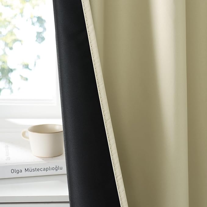 RYB HOME 100% Blackout Short Curtains for Small Window, Thermal Insulated