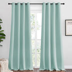 NICETOWN Aqua Blue Blackout Curtains 90" Long for Office, Dining Room, Guest Room, Sound Reducing Heat and Cold Block Curtain Panels for Modern Room Decorative (55" Wide by 90" Long, 2 Pieces)