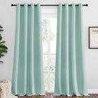 NICETOWN Aqua Blue Blackout Curtains 90" Long for Office, Dining Room, Guest Room, Sound Reducing Heat and Cold Block Curtain Panels for Modern Room Decorative (55" Wide by 90" Long, 2 Pieces)