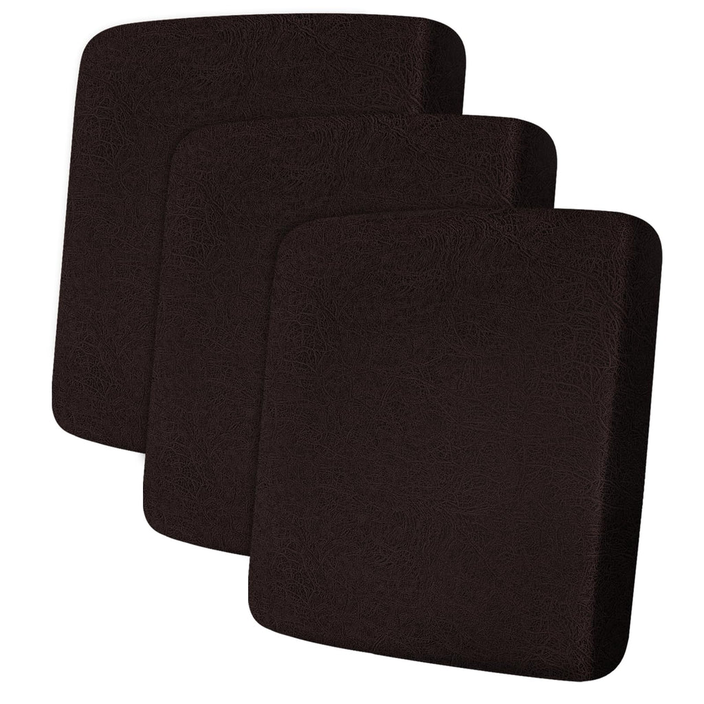 ANARACHON Leather Look Couch Cushion Covers Sofa Seat Slipcovers Sets Couches Furniture Protector for Sectional Armchair Loveseat Pets Kids Stretch Spandex Fabric (3 Cushion Sofa, Chocolate)
