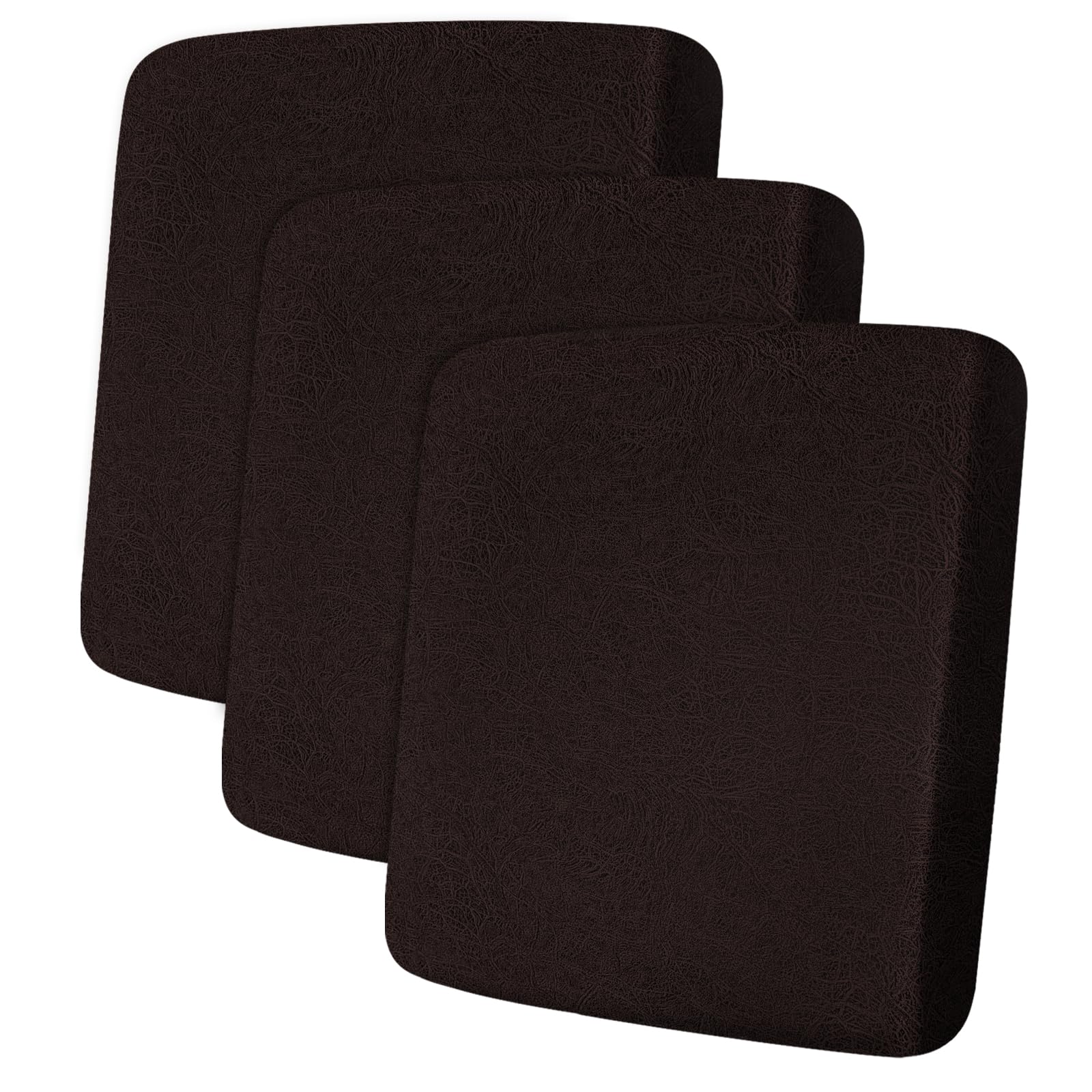 ANARACHON Leather Look Couch Cushion Covers Sofa Seat Slipcovers Sets Couches Furniture Protector for Sectional Armchair Loveseat Pets Kids Stretch Spandex Fabric (3 Cushion Sofa, Chocolate)