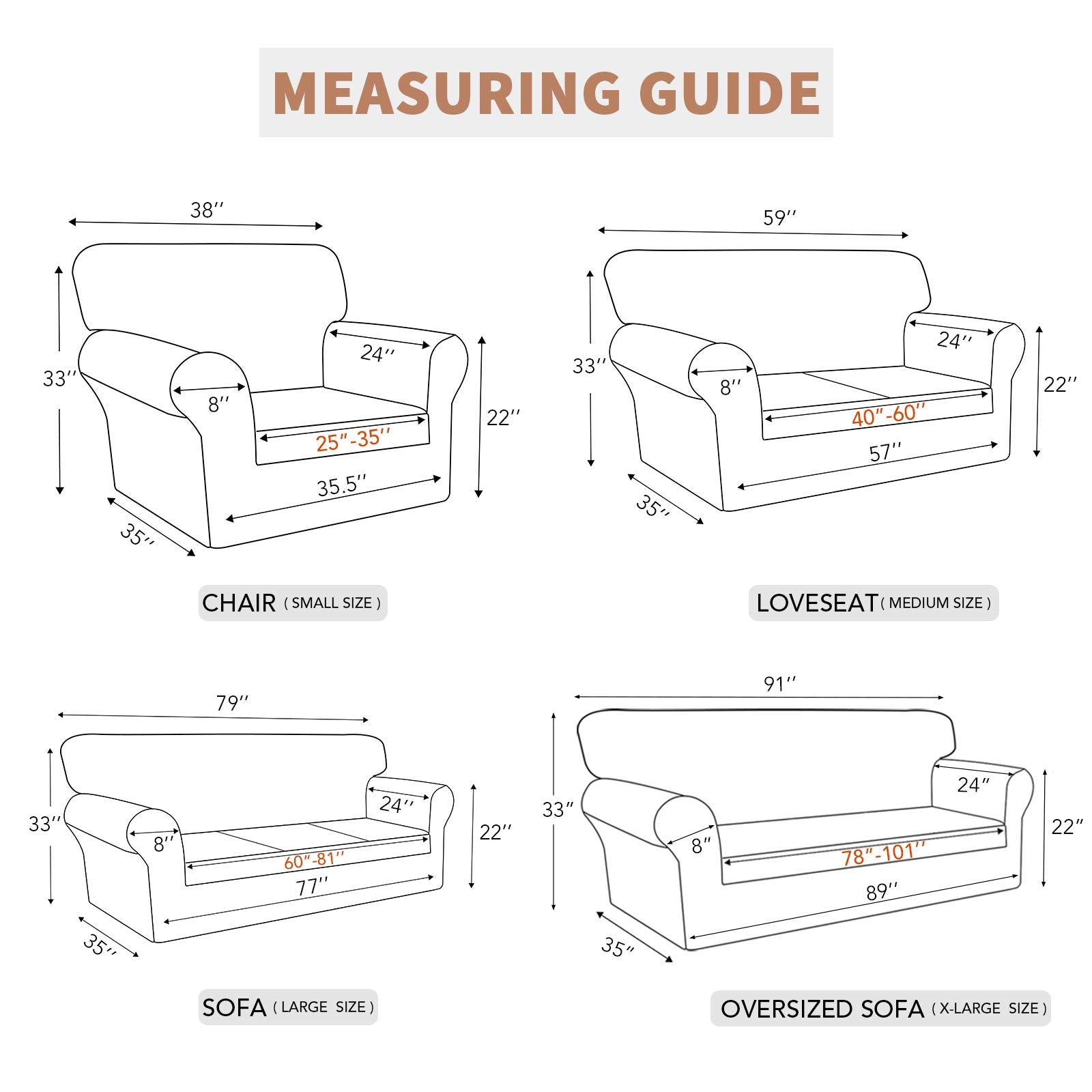 Easy-Going 100% Waterproof Couch Cover, 3 Cushion Oversized Sofa Cover