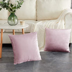 GIGIZAZA Decor Throw Couch Pillow Covers,Set of 2 Sweet Lilac Sofa Cushion Pillow Covers,Velvet Pillow Cases 24x24inch