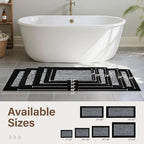 60x24 Long Bathroom Rugs Washable Non Slip, Black Bath Mat for Bathroom Floor Tub, Soft Absorbent Quick Dry Mats for Shower,Bathtub,Home Decor