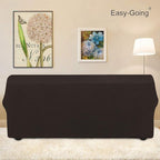 Easy-Going Stretch Sofa Slipcover 1-Piece Sofa Cover Furniture Protector Couch Soft with Elastic Bottom for Kids, Polyester Spandex Jacquard Fabric Small Checks (Sofa, Chocolate)