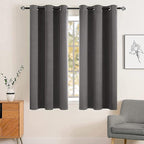 MIULEE Blackout Curtains for Bedroom Thermal Insulated Room Darkening Drapes Solid Window Treatment Set Grommet Top Light Blocking Curtain for Living Room 2 Panels 42 x 63 inch, Grey