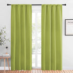 NICETOWN Blackout Curtain Panels for Living Room - Thermal Insulated Rod Pocket Top Blackout Drapes for Kid's Room (1 Pair, 42 x 84 Inch, Fresh Green)