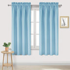 DWCN Blackout Curtains for Bedroom - Thermal Insulated Privacy Energy Saving Rod Pocket Drapes for Living Room, W 38 x L 63 Inch, Light Blue, Set of 2