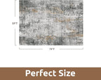 5 x 7 Area Rugs for Living Room, Machine Washable Non Slip Rug Ultra Soft Low Pile Indoor Carpet Modern Abstract Rugs for Bedroom Office Room Dining Room Beside, Grey