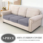 Couch Cushion Covers Seat Cushion Cover Stretch Couch Cover Separate Sectional Sofa Slipcovers Furniture Protector(3 Pieces for Seat or Sofa Backrest, Light Grey)