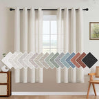 H.VERSAILTEX Living Room Linen Curtains Home Decorative Nickel Grommet Curtains Privacy Added Energy Saving Light Filtering Window Treatments Draperies, Heathered Natural, 2 Panels, 52 x 72 - Inch