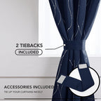 Deconovo Living Room Curtains 63 Inches Long, Blackout Curtains for Bedroom