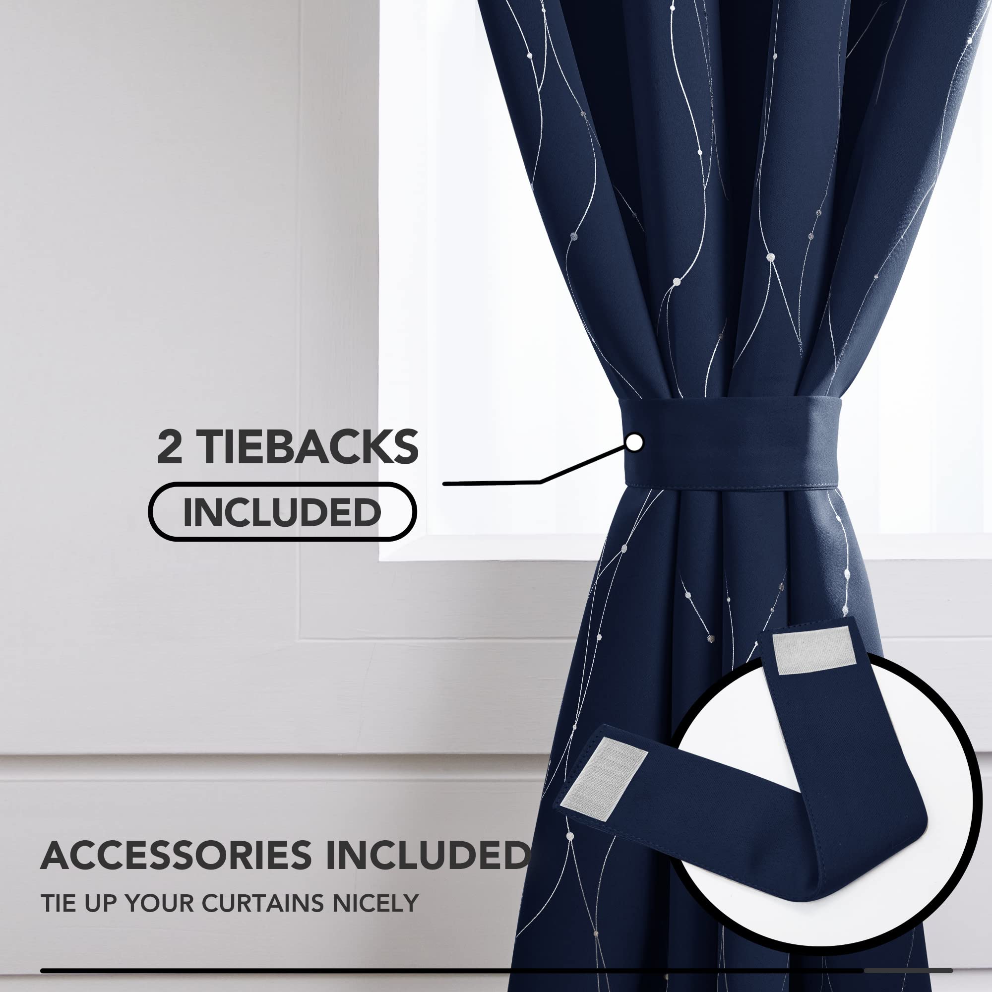 Deconovo Living Room Curtains 45 Inches Long, Blackout Curtains for Bedroom