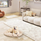 LOCHAS Ultra Soft Indoor Modern Area Rugs 2x6, Fluffy Living Room Carpets for Children Bedroom Home Decor Nursery Rug, Cream