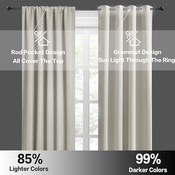 RYB HOME Basement Bathroom Kitchen Cafe Privacy Curtains 30 inches