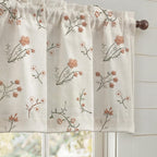 XOGUIBO Kitchen Valances for Windows, Floral Embroidered 52x18 Inch 1 Panel