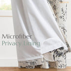 jinchan Floral Linen Lined Curtains for Living Room 84 Inches Long Farmhouse Printed Back Tab Drapes French Country Black Peony Patterned Bedroom Window Curtains Set 2 Panels