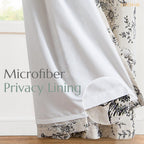 jinchan Floral Linen Light Filtering Curtains for Living Room 96 Inches Long