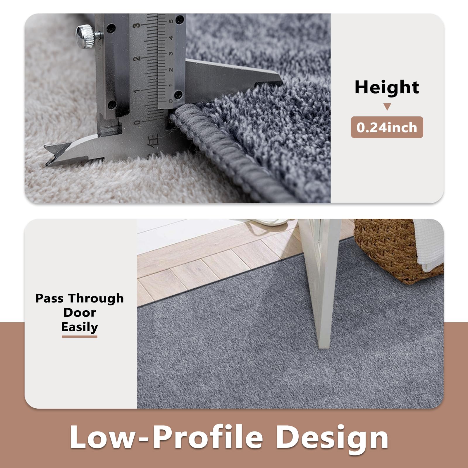 5x7 Grey Blue/White Area Rug Non-Slip Washable Soft for Living Room Bedroom