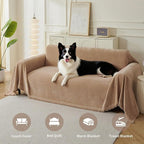 Armchair Couch Cover for Dogs 1 Cushion, Washable Recliner Covers Sofa Protector, Oversized Single Chair Covers, Accent Chair Couch Slipcovers, Pet Couch Cover Blanket Throws(71"x91", Khaki)