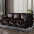 Leather Look Couch Cushion Covers Sofa Seat Slipcovers Sets Couches Furniture Protector for Sectional Armchair Loveseat Pets Kids Stretch Spandex Fabric (3 Cushion Sofa, Chocolate)