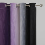 Estelar Textiler Black and Purple Ombre Blackout Curtains 54 Inch Length