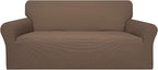 Easy-Going 100% Waterproof Couch Cover, Dual Waterproof Sofa Cover, Stretch Jacquard Sofa Slipcover, Leakproof Furniture Protector for Kids, Pets, Dog and Cat (Oversized Sofa, Brown)