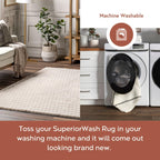 nuLOOM Nia Beige Geometric Washable Area Rug, 8' x 10'