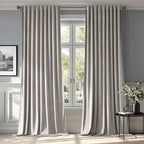 MIULEE Silver Gray Velvet Curtains 108 inches - Luxury Blackout Curtains for Bedroom Living Room Thermal Insulated Super Soft Window Drapes Rod Pocket & Back Tab, W52 x L108 inches, 2 Panels