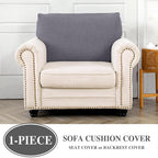 Couch Cushion Cover Seat Cushion Cover Stretch Armchair Cover Separate Sectional Sofa Slipcovers Furniture Protector(1 Piece for Seat or Sofa Backrest, Light Grey)