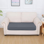hyha Milk Silk Couch Cushion Covers, Soft Magic Sofa Covers Washable for 2 Cushion Couch, Stretch Sectional Outdoor Cushion Covers for Patio Furniture with Elastic Bottom(Medium, Dark Gray)