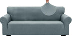 ZNSAYOTX 1 Piece Jacquard Couch Covers for 3 Cushion Couch Living Room High Stretch Sofa Cover Pets Dogs Friendly Anti Slip Thickened Slipcovers Furniture Protector (Large, New Pattern Light Grey)