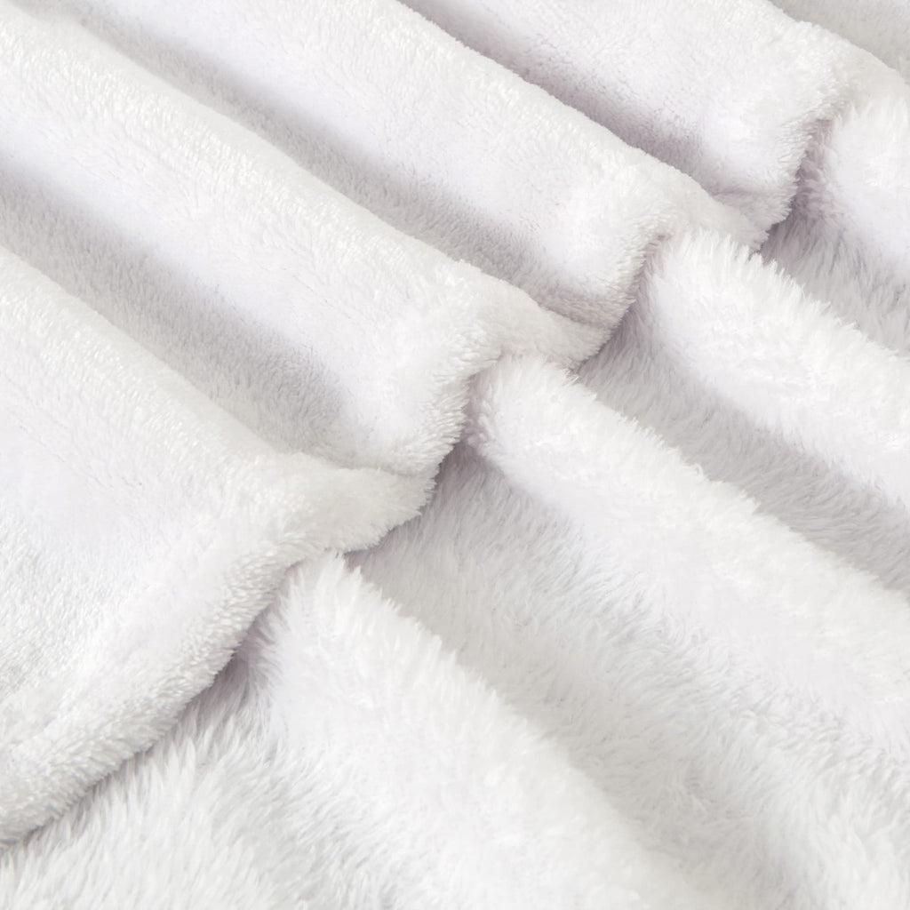 BEDELITE Fleece Blanket Soft Plush King Size Bed Blanket White 108"x90"