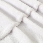 BEDELITE Fleece Blanket Soft Plush King Size Bed Blanket White 108"x90"