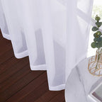 NICETOWN White Sheer Curtains for Bedroom Windows 84" Length with Width 37" Per Panel, Grommet Casual Voile Sheer with Light Filter Window Treatments for Nursery/Apartment/Living Room, Set of 2