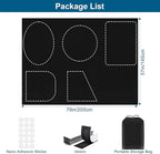 100% Blackout Curtains for Bedroom, Portable DIY Window Blinds, No Drill Window Shades & Blackout Blinds with Stickers & Tabs for Travel, Dorm Room, Media Room (79" x 57")