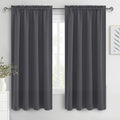 DWCN Blackout Curtains for Bedroom 52 x 63 Inch Long Dark Grey 2 Panels