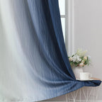 Sage Green and Navy Blue Ombre Blackout Curtains for Living Room 72 Inch