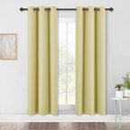NICETOWN Blackout Window Curtains 70" L, 2 Panels, 34 inch, Paler Yellow, Grommet Top Room Darkening Thermal Insulated Vertical Window Drapes Modern for Flat/Apartment