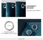 MIULEE Velvet Curtains Peacock Blue 52 x 96 Inch Length Set of 2