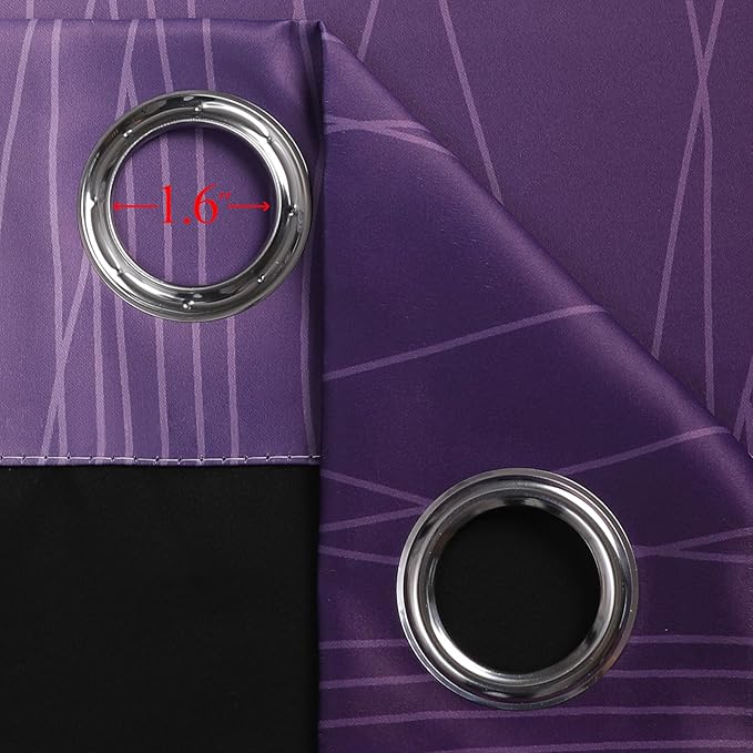 Estelar Textiler Black and Purple Ombre Blackout Curtains 54 Inch Length