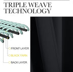 NICETOWN Bedroom Blackout Curtains Panels, 1 Pair, 52 inches by 92 Inch, Black, Triple Weave Energy Saving Thermal Insulated Solid Grommet Blackout Draperies for Patio
