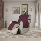 Easy-Going Recliner Sofa Slipcover Reversible Sofa Cover Water Resistant Couch Cover Furniture Protector with Elastic Straps for Pets Kids Children Dog Cat (Recliner, Wine/Beige)