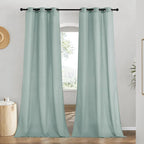 NICETOWN Rustic Linen 96 inch Long Curtains for Living Room, Grommet Privacy Added Thick Linen Weave with Light Filter Window Curtains & Drapes for Bedroom, Sage Green, W42 x L96, 2 Panels