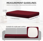 12Pcs Outdoor Cushion Covers, Patio Cushion Covers,Stretch Elastic Slipcovers, Replacement Washable & Reusable Furniture Protector for Patio Couch (Claret,Cover Only)